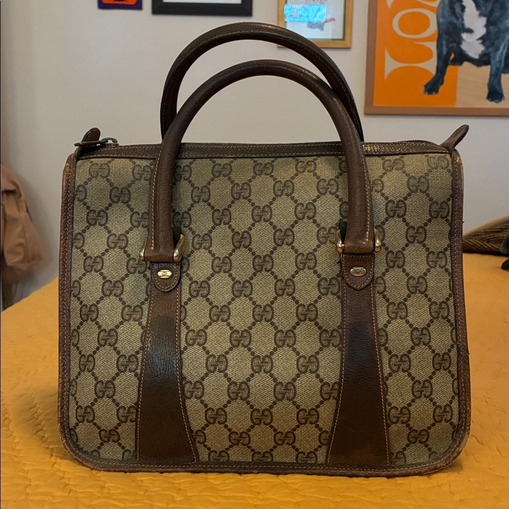 Vintage Gucci Monogram Handbag - Picture 3 of 7